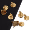 Stainless Steel Round Stud Earrings Irregular Embossed Electroplated Jewelry Accessories