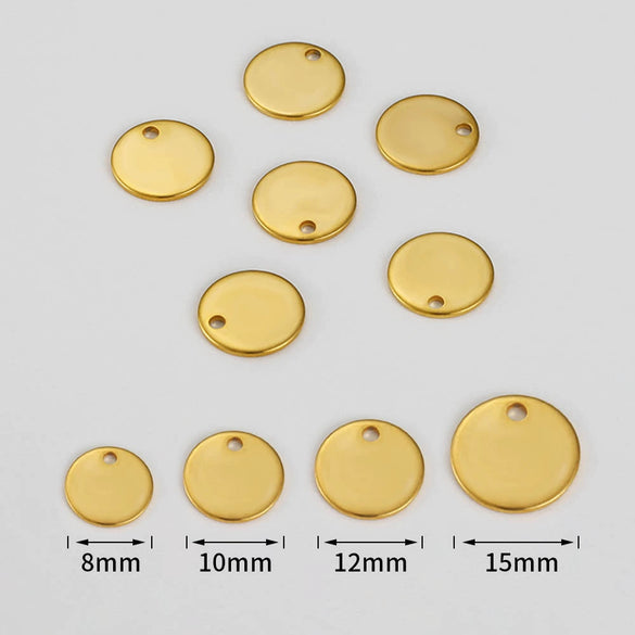 Stainless Steel Round Tag Pendant Jewelry Accessories Titanium Steel Polished Electroplated Geometric Style