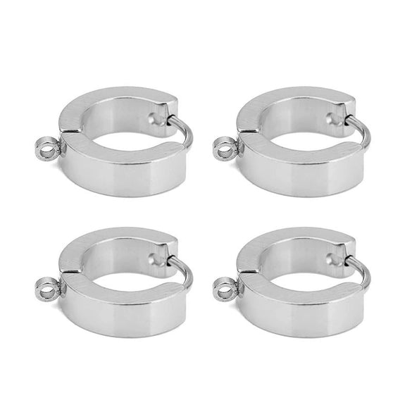 Stainless Steel Round Three Dimensional Electroplated Earrings Jewelry Ear Buckle