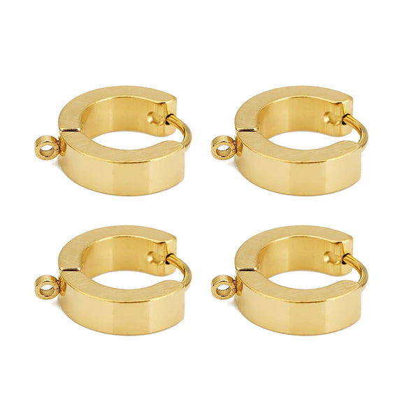 Stainless Steel Round Three Dimensional Electroplated Earrings Jewelry Ear Buckle