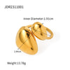Stainless Steel Round Triangle Asymmetric Opening Ring With Geometric Design Electroplated
