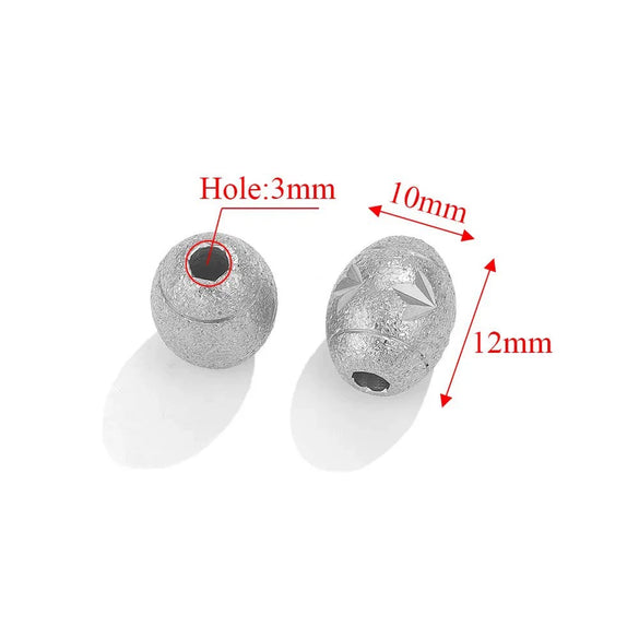 Stainless Steel Round Tube Beads Electroplated Diy Handmade Jewelry Accessories