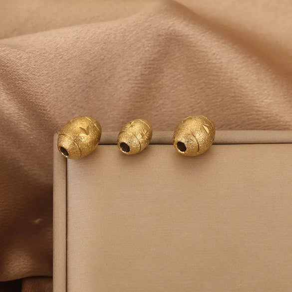 Stainless Steel Round Tube Beads Electroplated Diy Handmade Jewelry Accessories