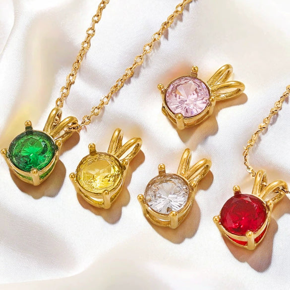 Stainless Steel Round Zircon Pendant Jewelry Accessories Electroplated 18K Gold For Diy Necklace Earrings