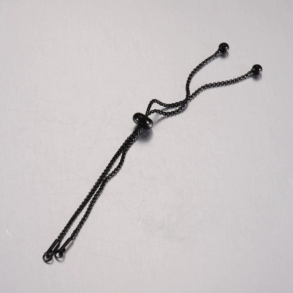 Stainless Steel Rubber Bead Bolo Bracelet Jewelry Accessories With Box Chain And Electroplating Treatment