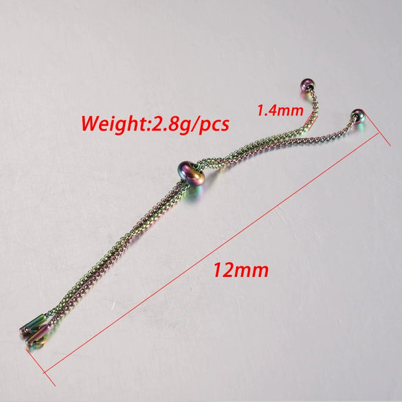 Stainless Steel Rubber Bead Bolo Bracelet Jewelry Accessories With Box Chain And Electroplating Treatment