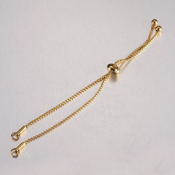 Stainless Steel Rubber Bead Bolo Bracelet Jewelry Accessories With Box Chain And Electroplating Treatment