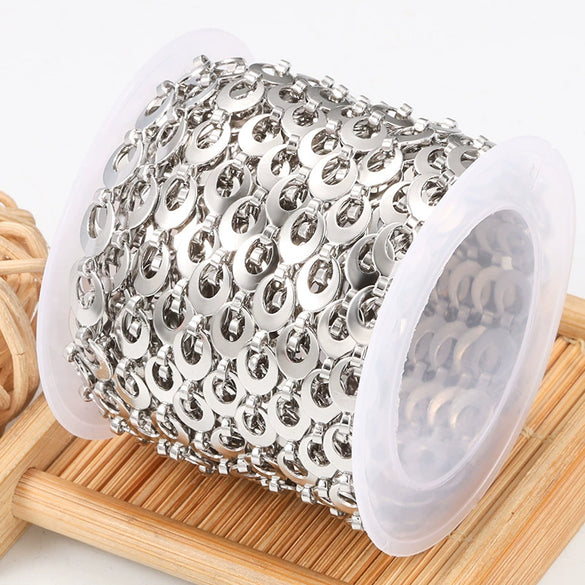 Stainless Steel Rugby Oval Chain Necklace Bracelet With Electrolytic Brightening