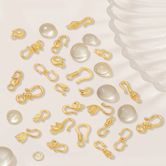 Stainless Steel S Buckle Bracelet Necklace With Pattern Finishing Connector Diy Jewelry Material Electroplated Accessories