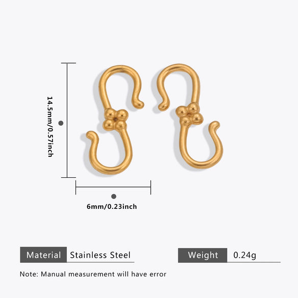 Stainless Steel S Buckle Bracelet Necklace With Pattern Finishing Connector Diy Jewelry Material Electroplated Accessories