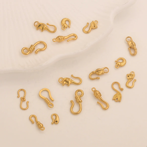 Stainless Steel S Buckle Bracelet Necklace With Pattern Finishing Connector Diy Jewelry Material Electroplated Accessories