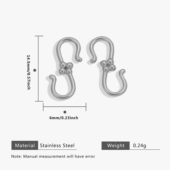 Stainless Steel S Buckle Bracelet Necklace With Pattern Finishing Connector Diy Jewelry Material Electroplated Accessories