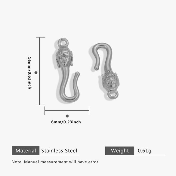 Stainless Steel S Buckle Bracelet Necklace With Pattern Finishing Connector Diy Jewelry Material Electroplated Accessories