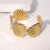 Stainless Steel Scallop Adjustable Open Wide Women's Fashion Simple Electroplated Bracelet