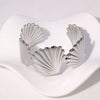 Stainless Steel Scallop Adjustable Open Wide Women's Fashion Simple Electroplated Bracelet