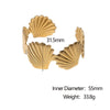 Stainless Steel Scallop Adjustable Open Wide Women's Fashion Simple Electroplated Bracelet