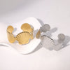 Stainless Steel Scallop Simple Open Bracelet Electroplated Jewelry For Women
