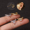 Stainless Steel Screw Earrings Microembedded Zircon Ushaped Women's Jewelry