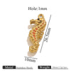 Stainless Steel Seahorse Pendant For Jewelry Electroplated With 18K Real Gold Oil Drop Colorful Ocean Style