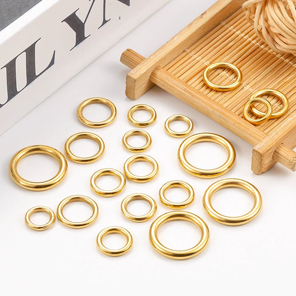 Stainless Steel Seamless Connection Ring Jewelry Accessories Electroplating Geometric Style For Diy
