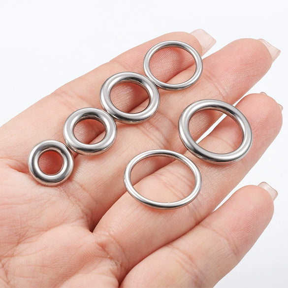Stainless Steel Seamless Connection Ring Jewelry Accessories Electroplating Geometric Style For Diy