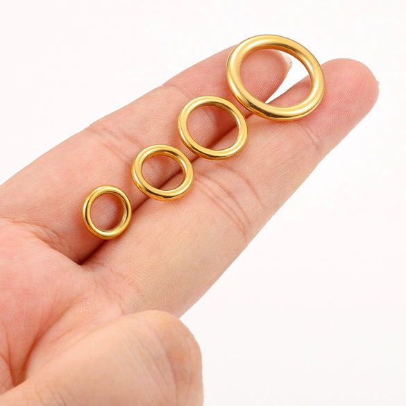 Stainless Steel Seamless Connection Ring Jewelry Accessories Electroplating Geometric Style For Diy