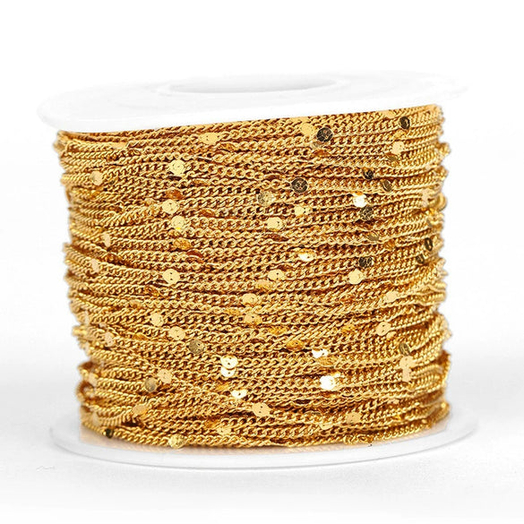 Stainless Steel Sequin Oshaped Electroplated Diy Handmade Jewelry Accessories Necklace Bracelet
