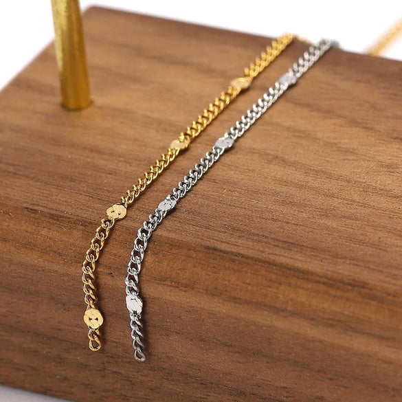 Stainless Steel Sequin Oshaped Electroplated Diy Handmade Jewelry Accessories Necklace Bracelet