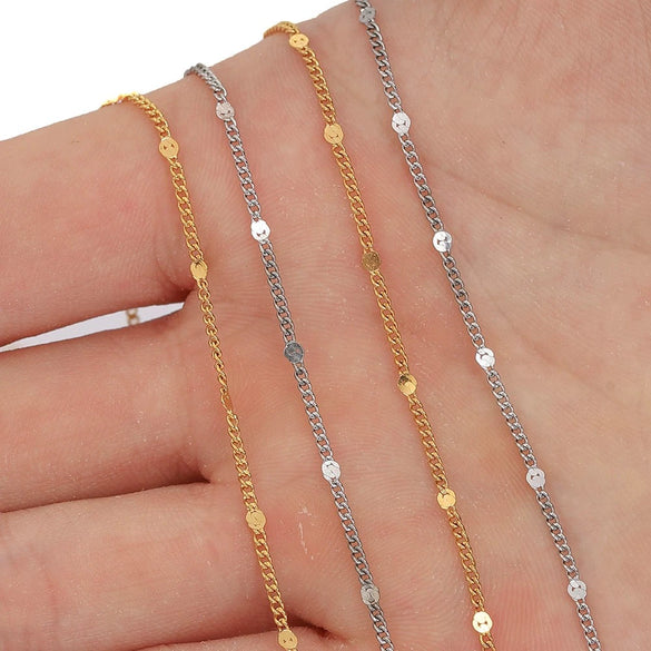 Stainless Steel Sequin Oshaped Electroplated Diy Handmade Jewelry Accessories Necklace Bracelet