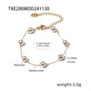 316L Stainless Steel Shell Beads Light Luxury Electroplated Round Collarbone Necklace And Bracelet For Women