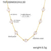 316L Stainless Steel Shell Beads Light Luxury Electroplated Round Collarbone Necklace And Bracelet For Women