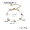 Stainless Steel Shell Beads Round Clavicle Necklace Bracelet Electroplated Light Style Women's Accessories