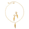 Stainless Steel Shell Conch Earrings And Necklace With Electroplating