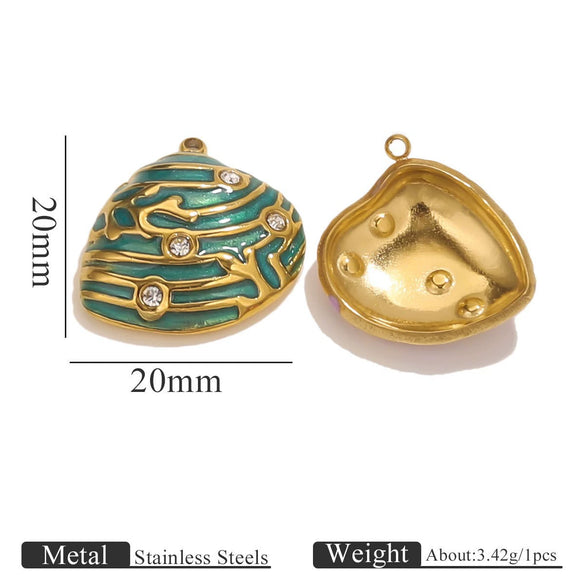 Stainless Steel Shell Oil Dripping Marine Series Electroplated Diy Handmade Jewelry Pendant Bracelet Necklace Accessories