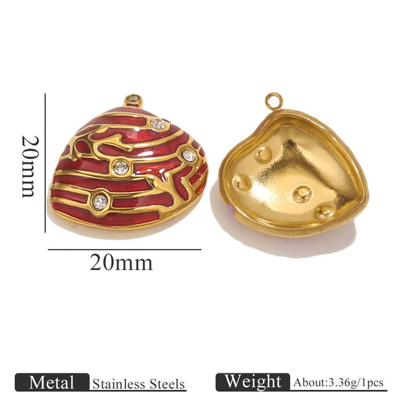 Stainless Steel Shell Oil Dripping Marine Series Electroplated Diy Handmade Jewelry Pendant Bracelet Necklace Accessories
