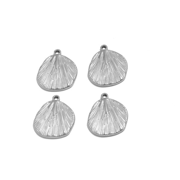 Stainless Steel Shell Pattern Hydraulic Shape Pendant Simple Necklace With Vacuum Plated And Electroplated Treatment