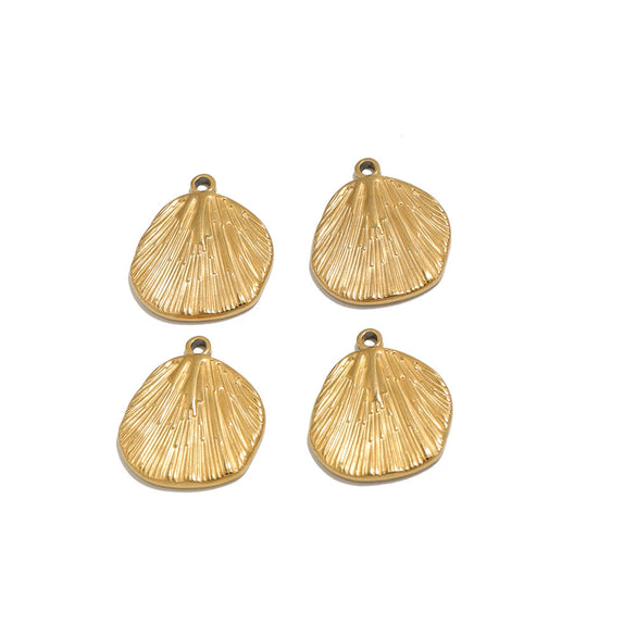 Stainless Steel Shell Pattern Hydraulic Shape Pendant Simple Necklace With Vacuum Plated And Electroplated Treatment