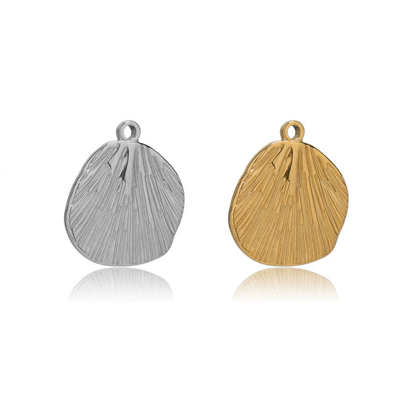 Stainless Steel Shell Pattern Hydraulic Shape Pendant Simple Necklace With Vacuum Plated And Electroplated Treatment