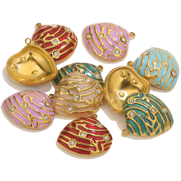 Stainless Steel Shell Pendant Electroplated Diy Jewelry Necklace Bracelet Accessories