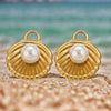 Stainless Steel Shell Pendant Inlaid Pearl Jewelry Accessories Electroplated 18K Niche Style