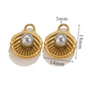 Stainless Steel Shell Pendant Inlaid Pearl Jewelry Accessories Electroplated 18K Niche Style