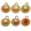 Stainless Steel Shell Pendant Inlaid Pearl Jewelry Accessories Electroplated 18K Niche Style