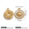 Stainless Steel Shell Round Pendant Jewelry Accessories For Women With Electroplating