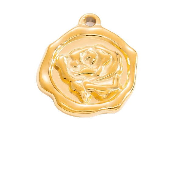 Stainless Steel Shell Starfish And Flower Pendant Necklace Electroplated Jewelry