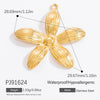 Stainless Steel Shell Starfish And Flower Pendant Necklace Electroplated Jewelry