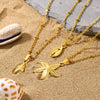 Stainless Steel Shell Starfish Beach Wind Clavicle Chain Jewelry With Electroplating Treatment