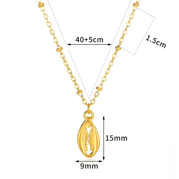 Stainless Steel Shell Starfish Beach Wind Clavicle Chain Jewelry With Electroplating Treatment