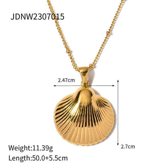 Stainless Steel Shell Starfish Ochain Necklace Electroplated For Women Natural Style