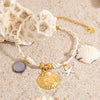 Stainless Steel Shell Starfish Pendant Bracelet Electroplated Ocean Series Minimalist Unisex