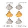 Stainless Steel Shell Tassel Earrings Geometric Electroplated Light Luxury Minimalist Women's